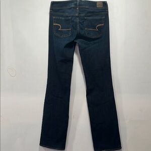 American Eagle Blue Straight Leg Jeans with Subtle Fading